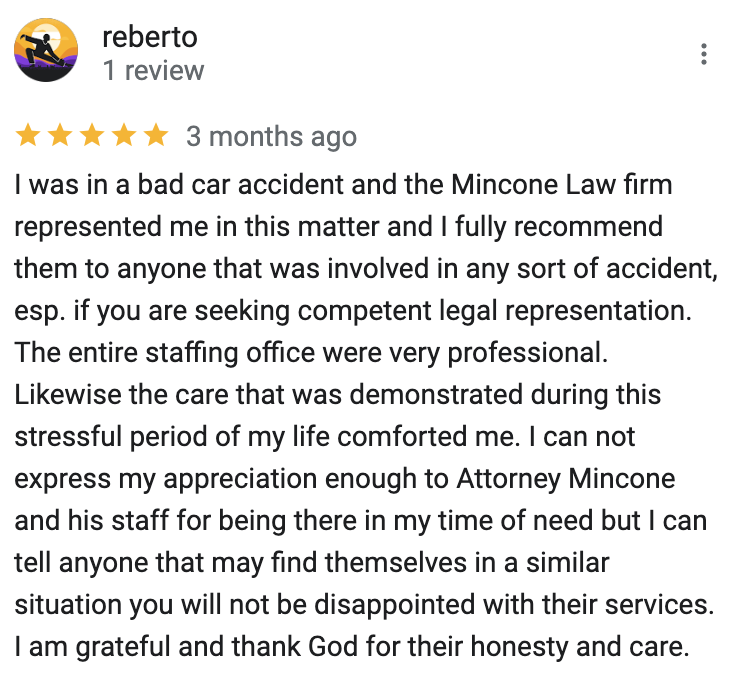 Auto Accident Client Review